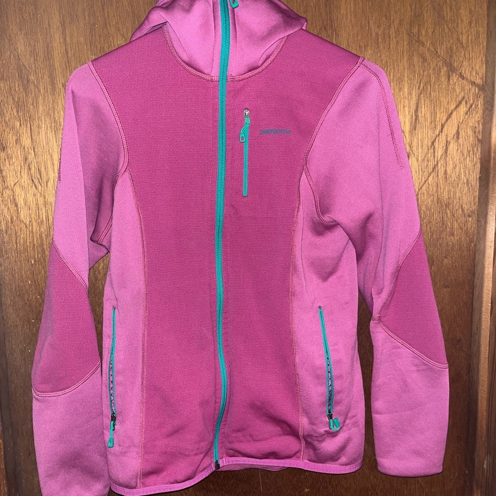 Patagonia Pink Jacket with Teal Accents